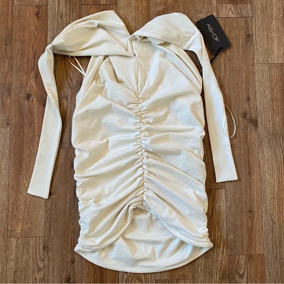 AS by DF CATHERINE CROSSOVER HALTER TOP Size Small Buttercream NWT - Picture 4 of 9